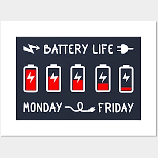 Bttery life. Monday - Friday. Posters and Art